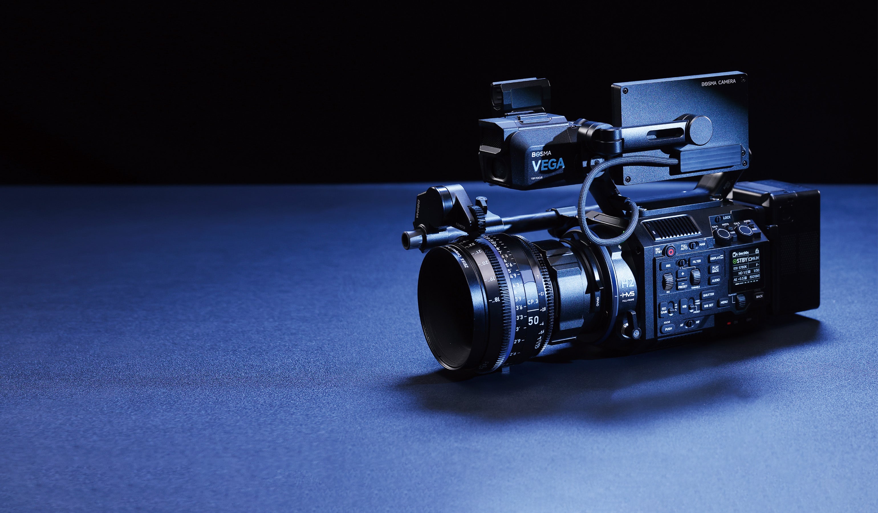 BOSMA VEGA H2 6K full frame cinema camera for solo creators, filmmakers, independent productions, documentaries and commercial video creation