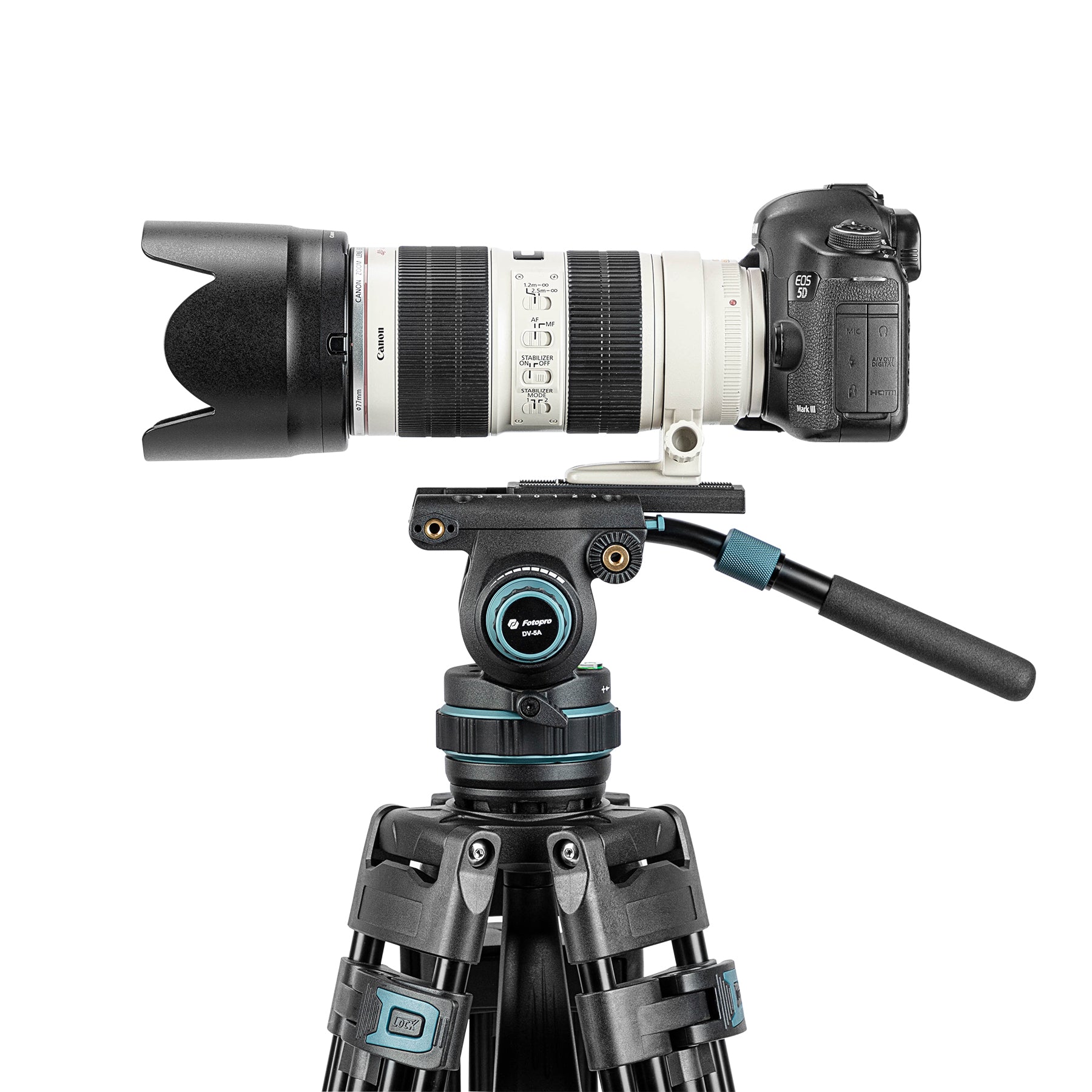 DV-5c carbon fiber professional video head with handle and quick release plate