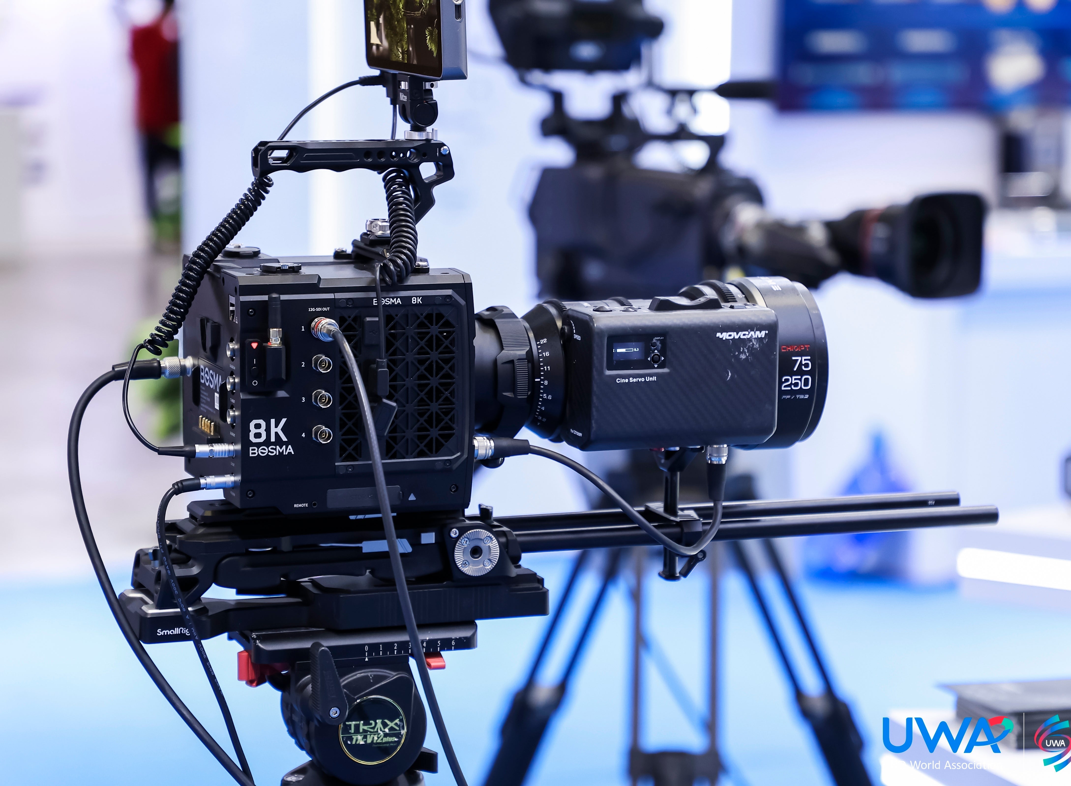 Bosma professional 8K cinema camera paired with Chiopt xtreme zoom series cinema lens, showcasing a professional filmmaking setup. Click to view all products.