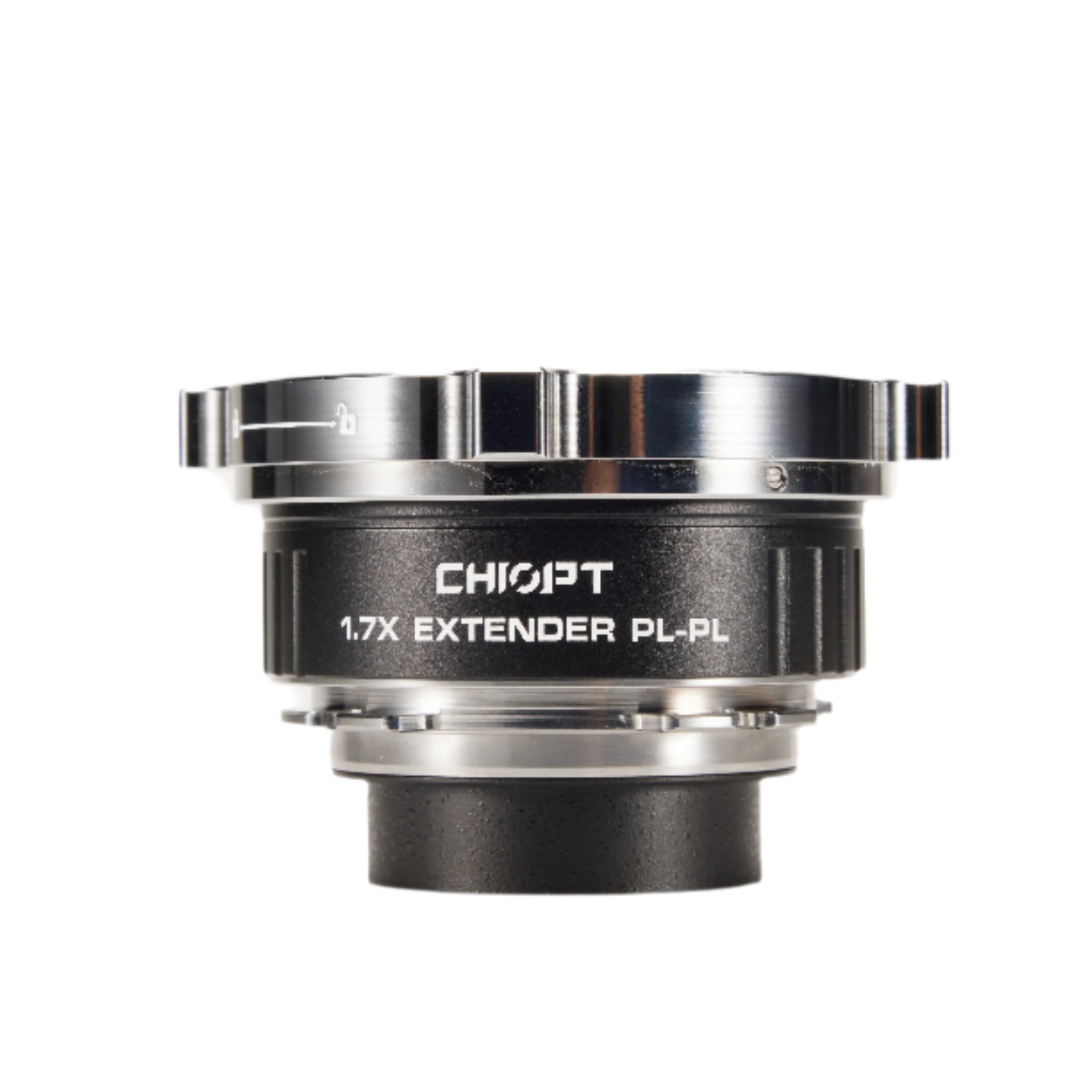 Chiopt 1.7X Extender PL-PL teleconverter lens, compatible with PL mount cinema lenses, increases focal length by 1.7 times, ideal for telephoto filmmaking and expanding Super 35 lens coverage to full frame.