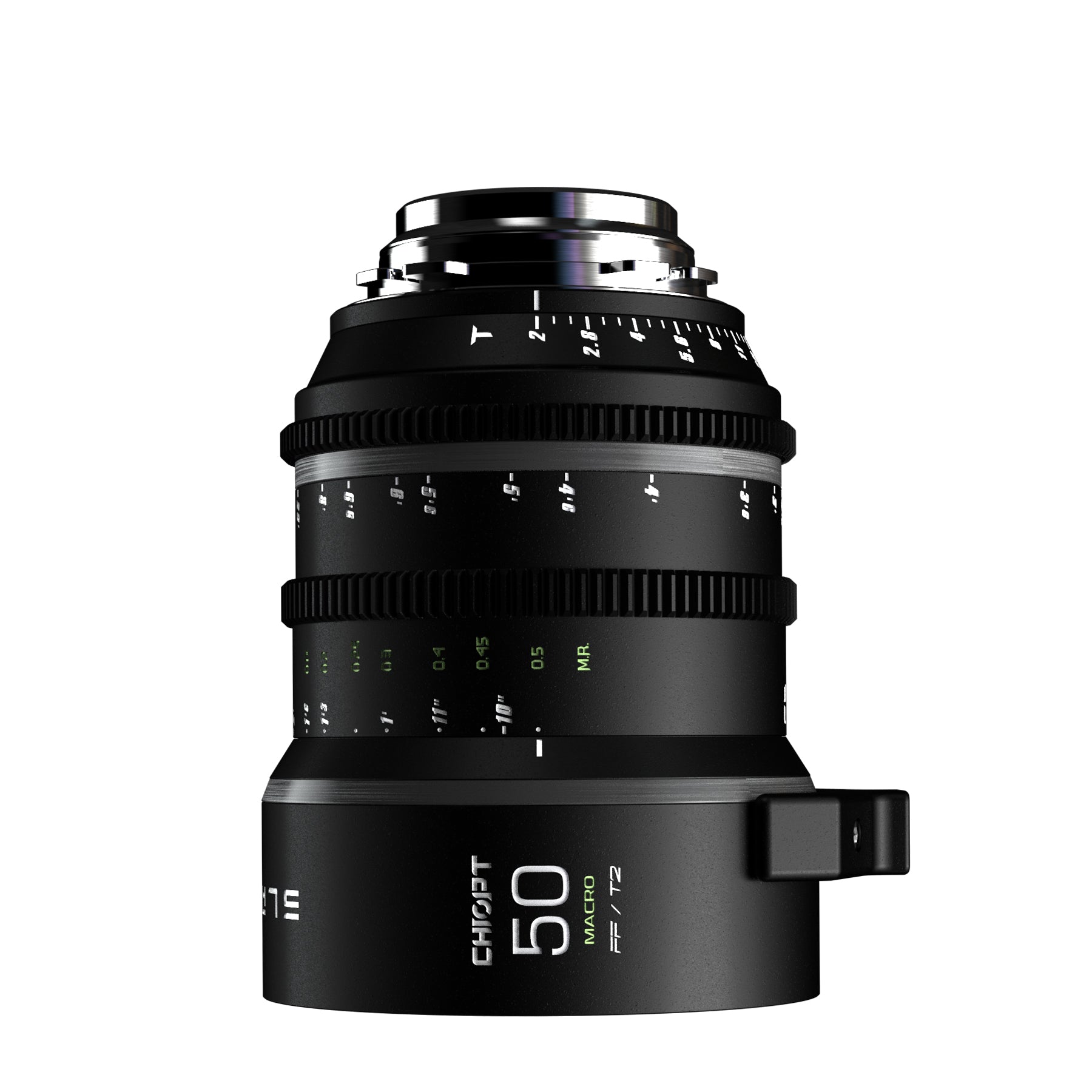 Chiopt Slasher Macro Prime 50mm T2.0 cinema lens, standard focal length cine lens with macro precision, perfect for 8K video, cinematic portraits, and professional close-up filming with detailed texture and true-to-life color reproduction.