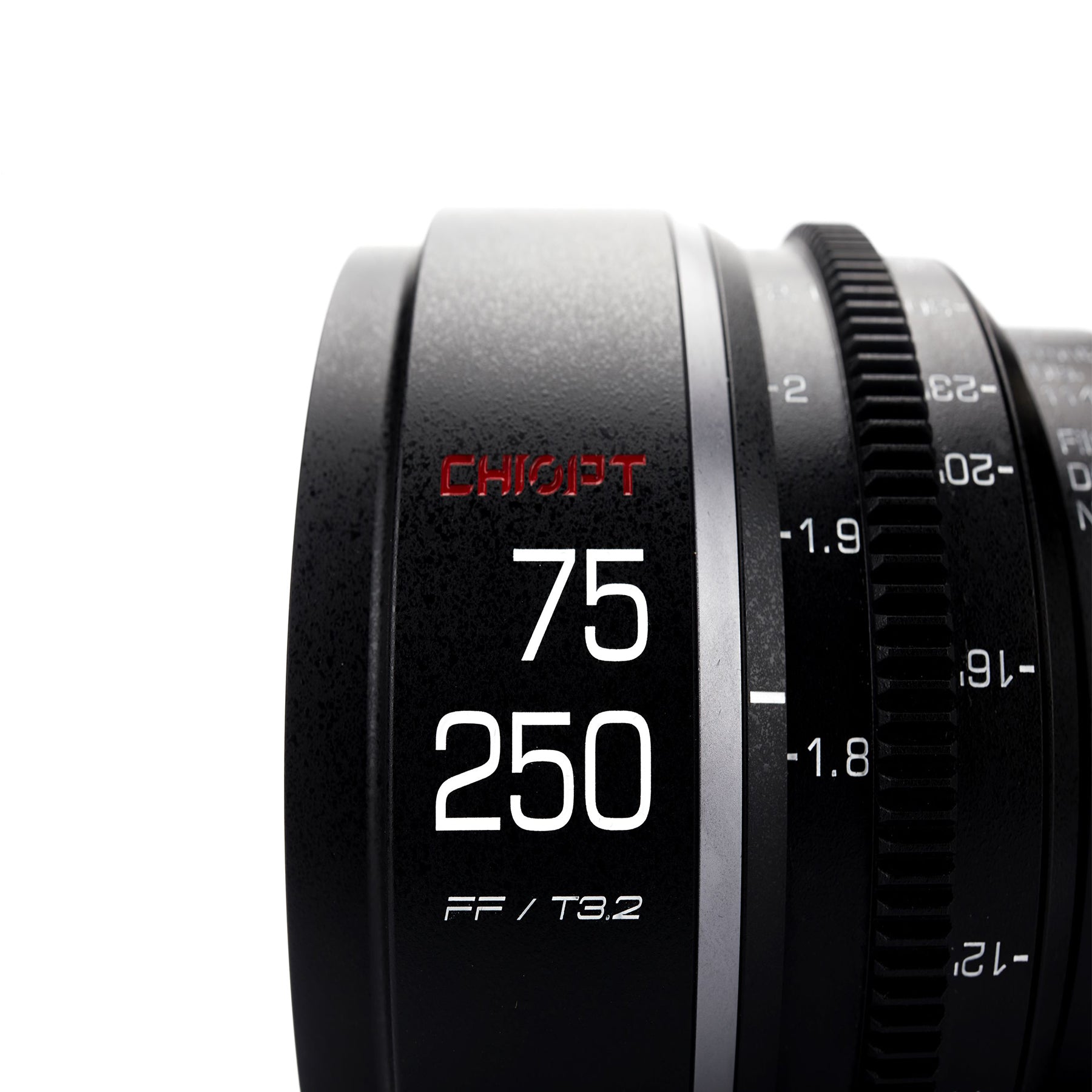 Chiopt Xtreme Zoom 75-250mm cinema lens precision gear ring with industry-standard MOD teeth, smooth and durable for professional follow focus systems. Crafted with high-grade metal materials, Chiopt camera lens delivers exceptional durability, rugged design, and lightweight handling