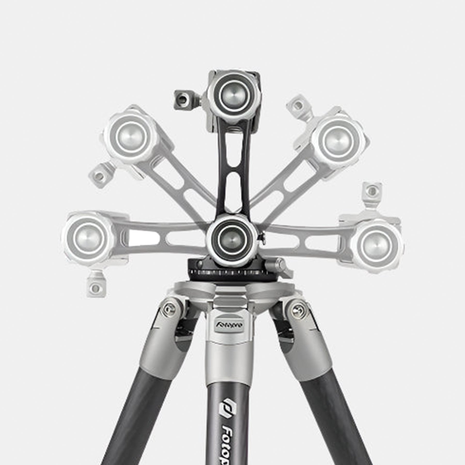 Fotopro E9H professional gimbal head with multi-angle adjustment, smooth damping knob control, independent rotation and swing, providing effortless handling of large cameras and lenses during wildlife tracking and fast-action photography.