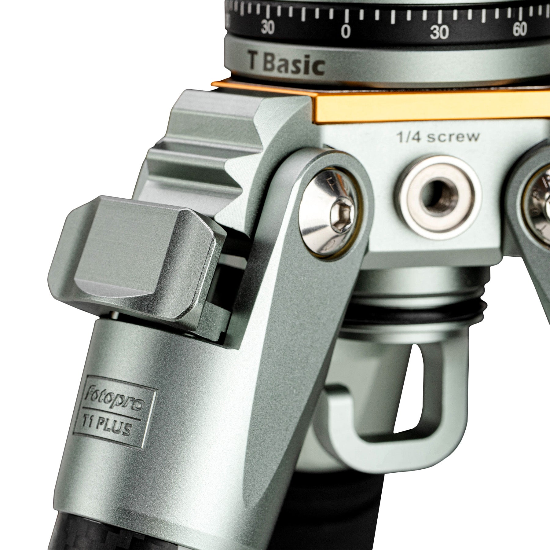 Fotopro T1 Plus carbon fiber tripod with 3-position leg angle adjustment, quick setup for low, middle, and high shooting angles in diverse terrains.