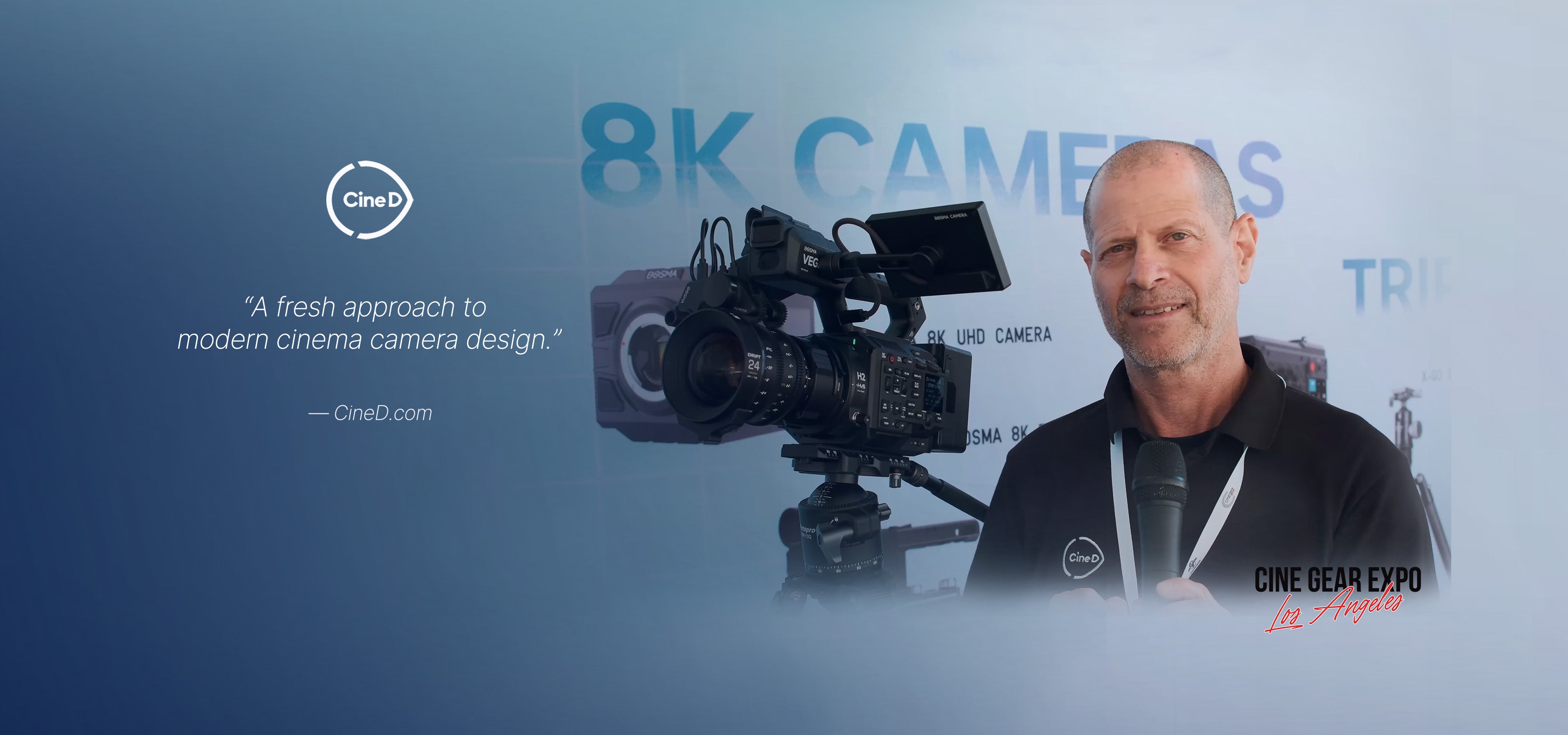 CineD interviews BOSMA about the VEGA H2 6K full frame cinema camera during cinegear 2026 at Los Angles, a professional filmmaking industry event for professional filmmakers and content creators, highlighting its filmmaking features and cinematic imaging capabilities
