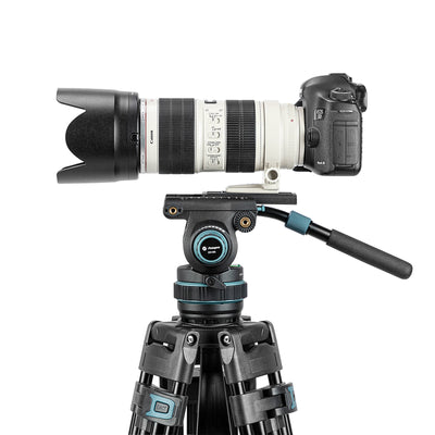DV-5c carbon fiber professional video head with handle and quick release plate