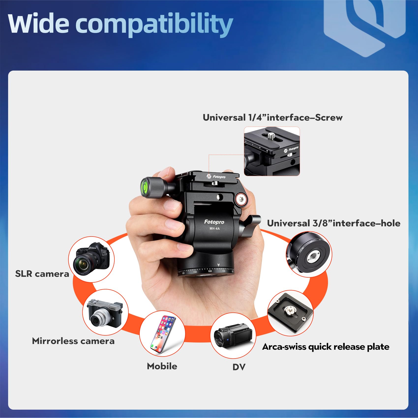 MH-4A Portable Fluid Video Head