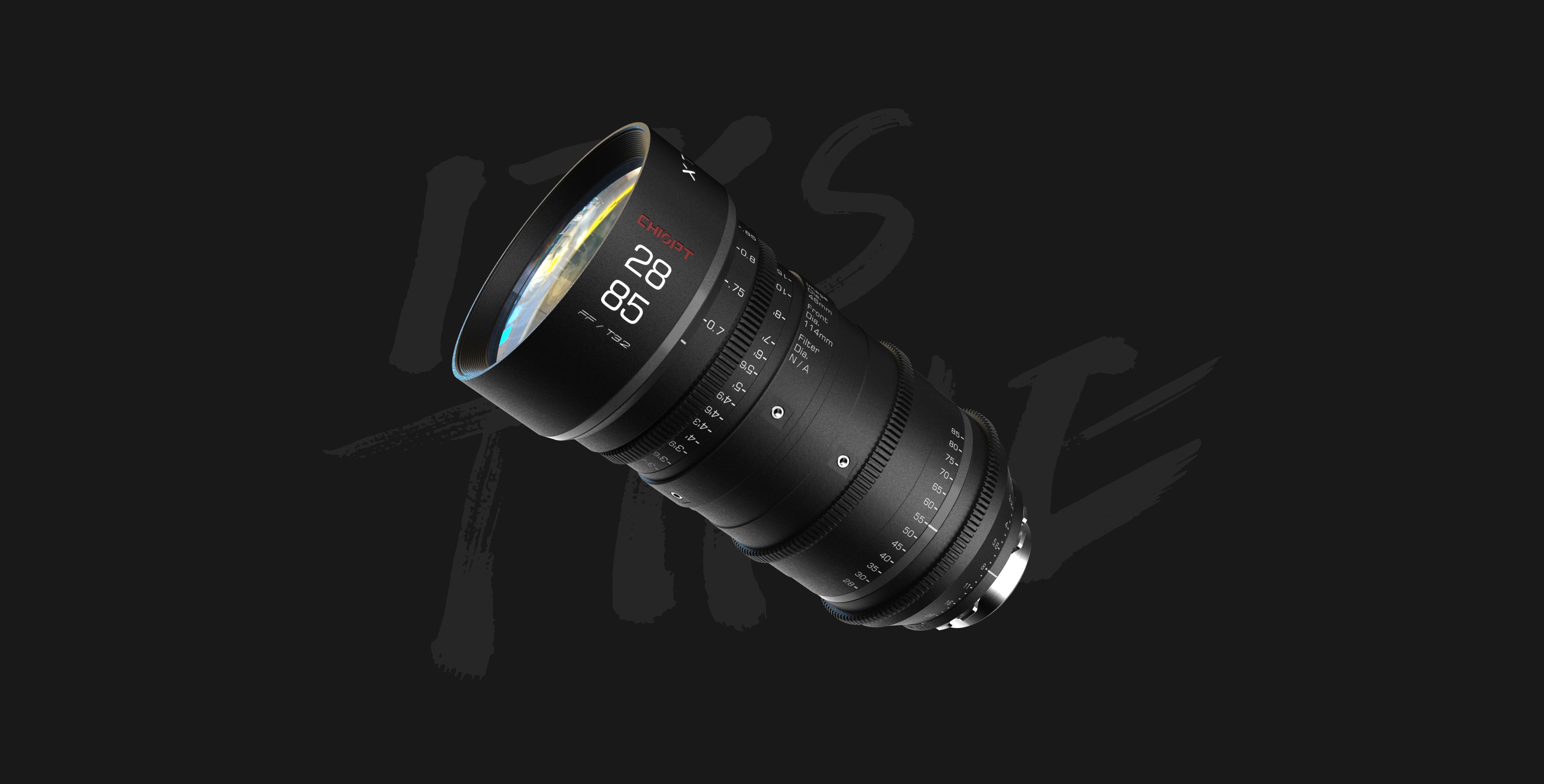Chiopt Xtreme Zoom 28-85mm camera lens for professional cinematography and versatile shooting.