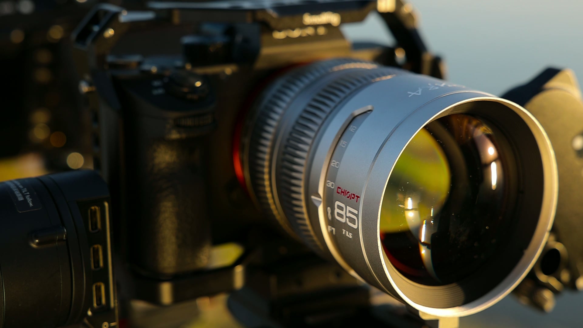 Chiopt Aura prime lens used in remote outdoor location shoot lightweight and ready for travel cinematography