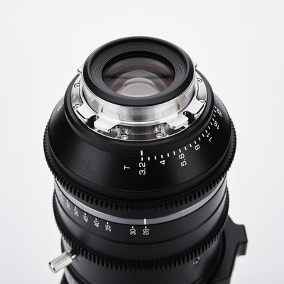 Chiopt Xtreme Zoom 28-85mm cinema lens precision gear ring with industry-standard MOD teeth, smooth and durable for professional follow focus systems. Crafted with high-grade metal materials, Chiopt camera lens delivers exceptional durability, rugged design, and lightweight handling