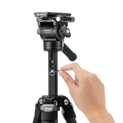Fotopro Origin plus travel carbon fiber tripod with a hidden Allen wrench built into the center column for fast, convenient on-the-go adjustments, enhancing field usability and efficient setup for photographers and videographers.