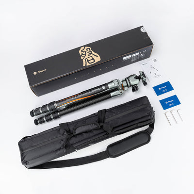 Fotopro T1 Plus T-Bar package included: tripod, T-Bar center column, ball head, carrying bag, accessories, suitable for photographers on the go.